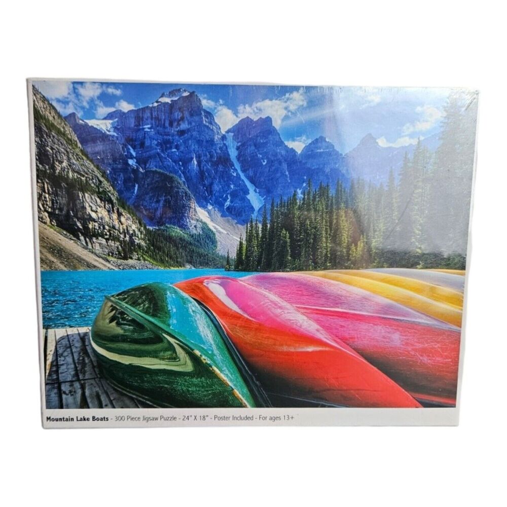 Littlefeet Direct Mountain Lake Boats 300 Pieces With Poster 24"x18"